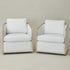 Claude Performance Linen Fabric Swivel Chair - Ivory Modern Swivel Chair | Swivel Accent Chairs | Kinwell Furniture | Swivel Armchairs